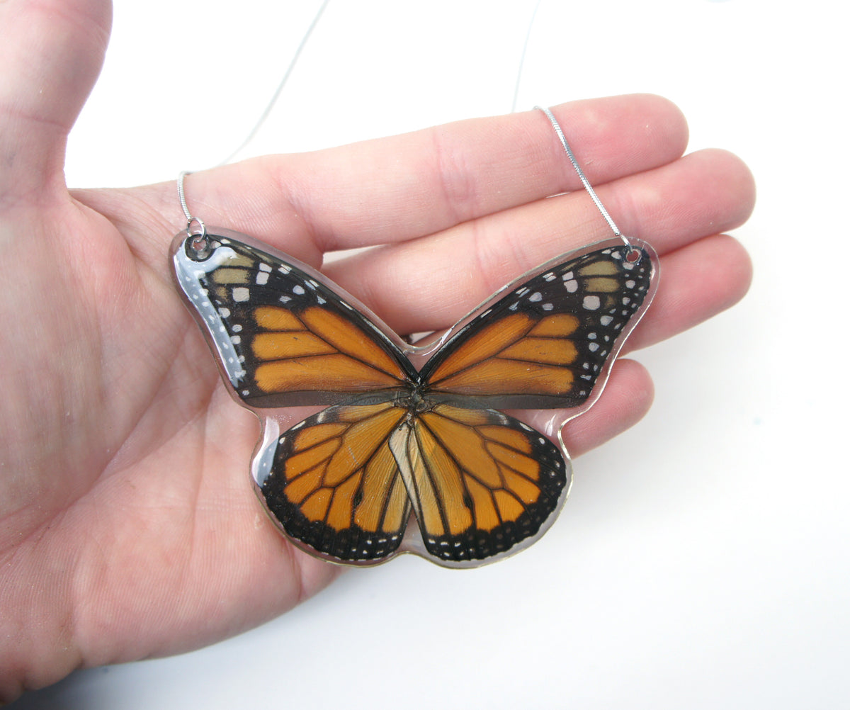 Real Butterfly Wing Necklace - Monarch Butterfly – Asana Natural Arts